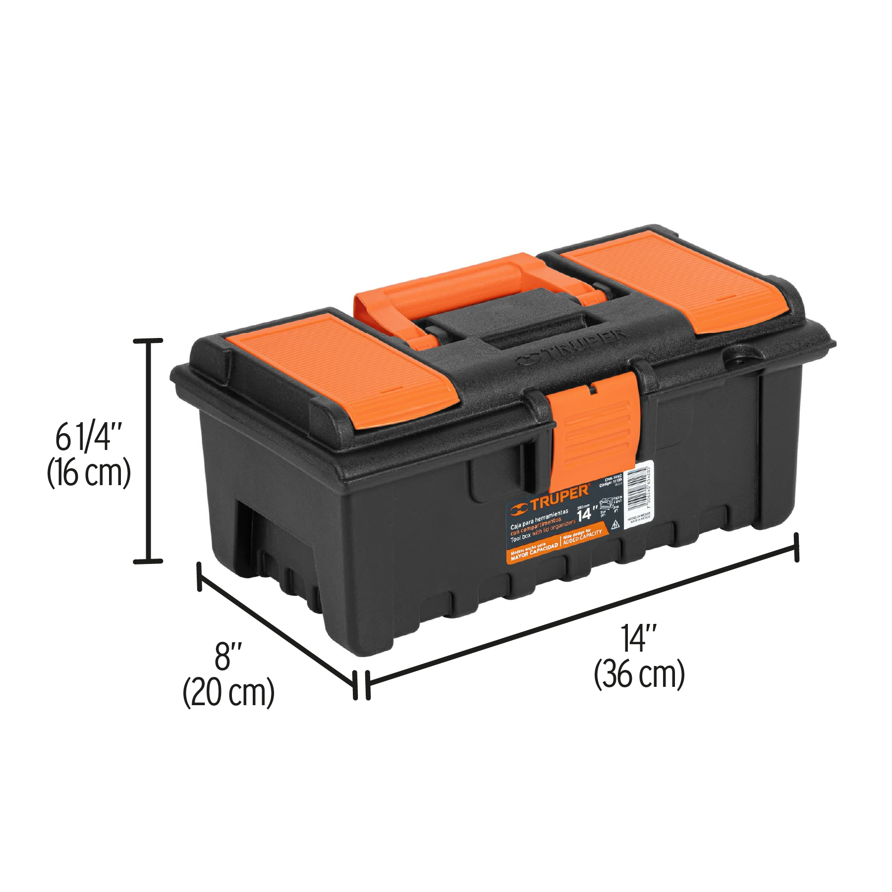 Caja para herramienta de 14 con compartimentos Truper