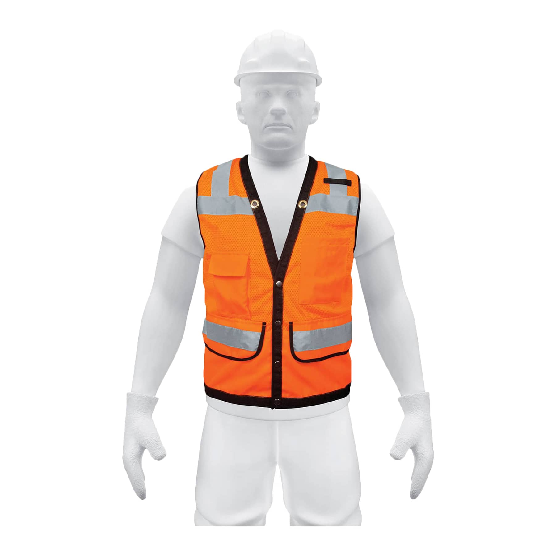  PDGJG - Chaleco de trabajo de alta seguridad para hombre,  chaleco reflectante de seguridad, chaleco de construcción (color naranja,  talla L) : Herramientas y Mejoras del Hogar