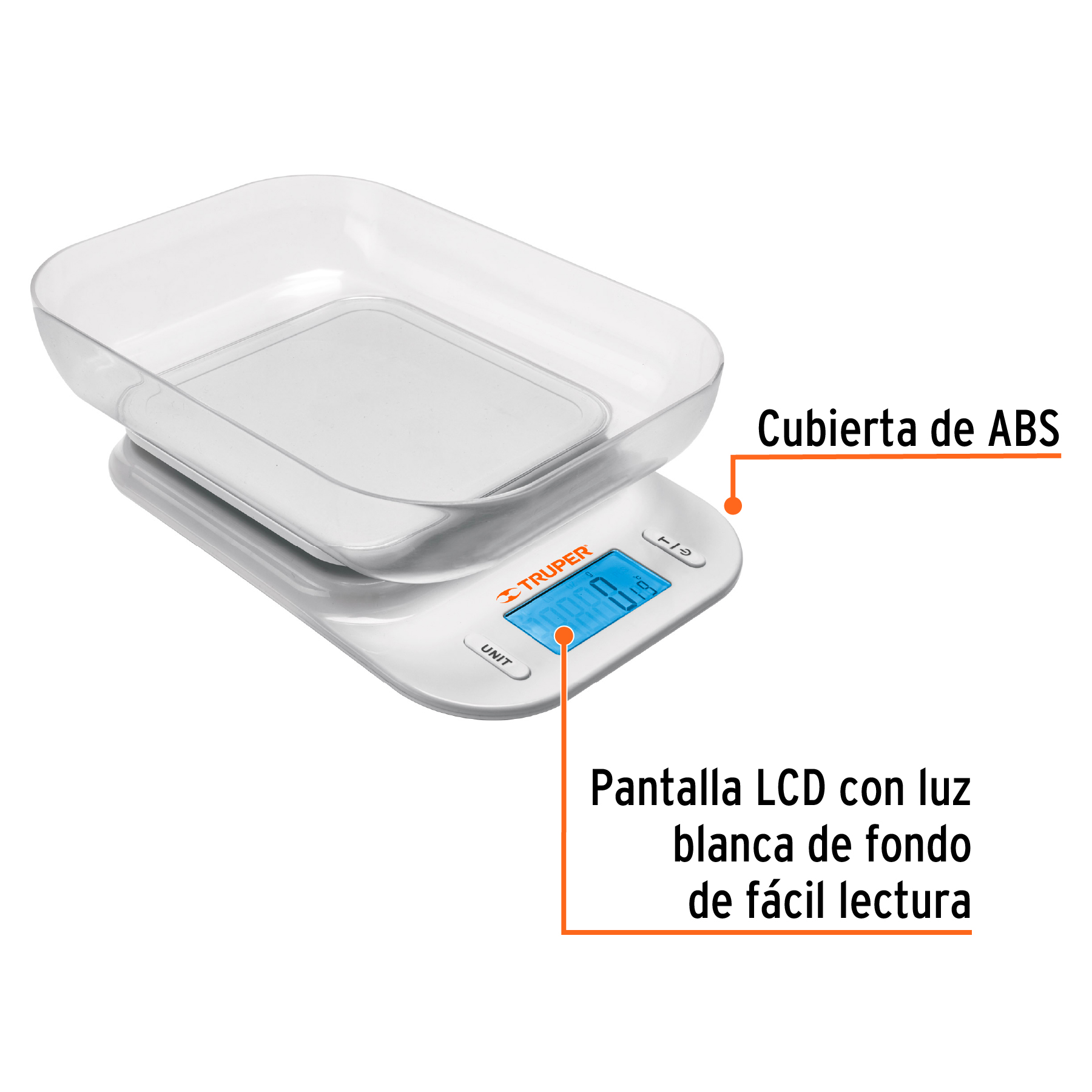 Báscula de Cocina Basic Home Digital LCD 7 kg Blanco (23 x 16 x 3,6 cm)